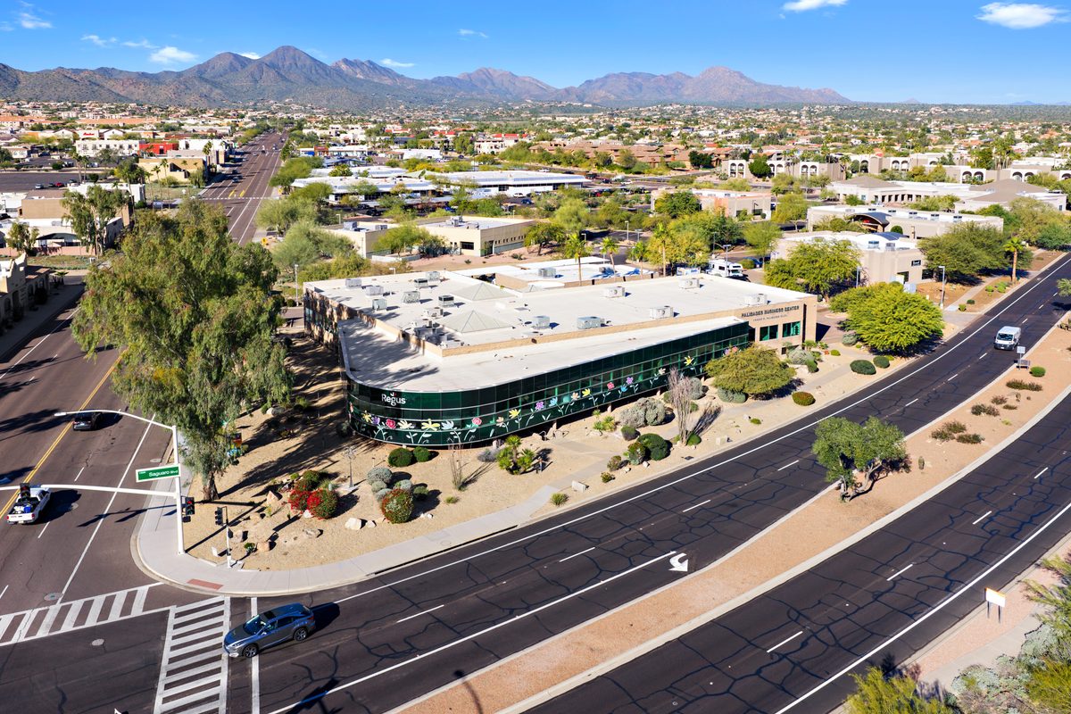 Aerial view of the Palisades and Saguaro corner