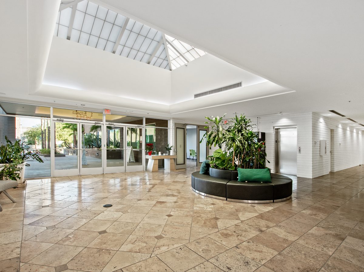 Atrium lobby under the skylight