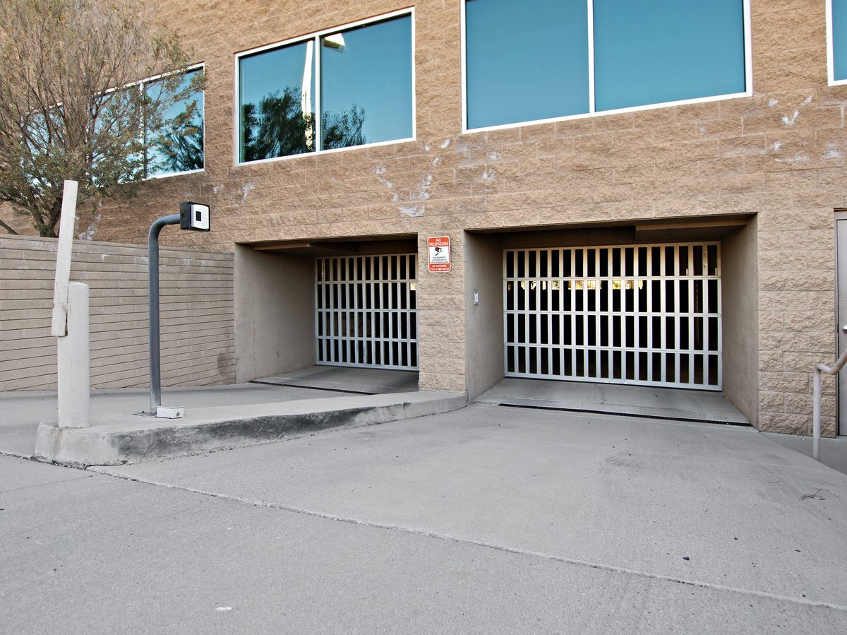 Underground parking garage entrance