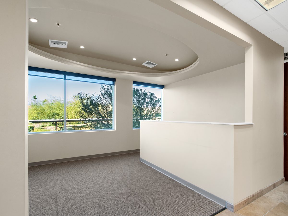 Suite 104: corner office with windows